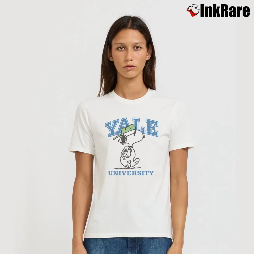 Women’s Snoopy Yale University T-Shirt in white | Soft, Flattering Fit