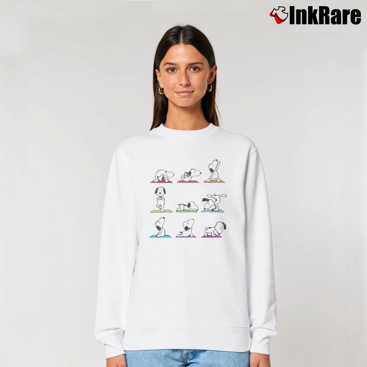 Snoopy Yoga Funny Women’s Relaxed Sweatshirt in white – Cozy Casual Women’s Snoopy Yoga Funny Relaxed Sweatshirt in white | Soft, Laid-Back Vibe