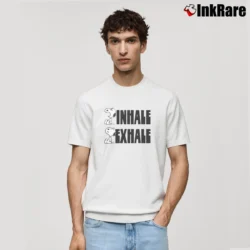 Men’s Snoopy Yoga Inhale Exhale Classic T-Shirt in white | Soft, Breathable Everyday Wear