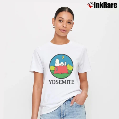 Snoopy Yosemite Women’s Tee in white – Effortless Style Women’s Snoopy Yosemite T-Shirt in white | Soft, Flattering Fit