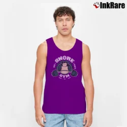 Men’s Snorlax Gym Meme Pokemon Tank Top in purple | Breathable, Active-Friendly Design