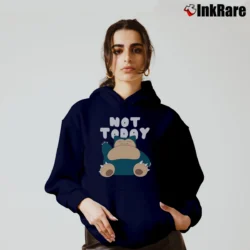 Women’s Snorlax Not Today Lazy Pokemon Cozy Hoodie in navy | Warm, Structured, Stylish