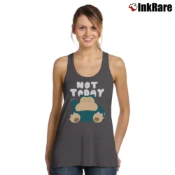 Women’s Snorlax Not Today Lazy Pokemon Tank Top in charcoal | Lightweight, Movement-Friendly