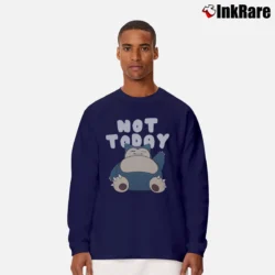 Men’s Snorlax Not Today Pokemon Relax Mode Long-Sleeve Shirt in navy | Sleek, Lightweight, Year-Round Wear