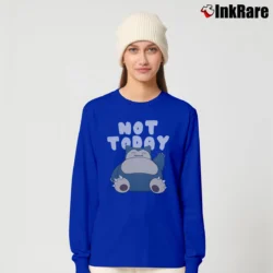Women’s Snorlax Not Today Pokemon Relax Mode Long-Sleeve Top in royal blue | Sleek, Versatile, All-Season