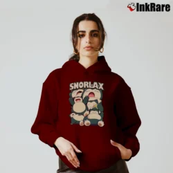Women’s Snorlax Pokemon Retro Custom Graphic Cozy Hoodie in maroon | Warm, Structured, Stylish