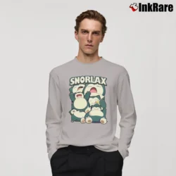 Men’s Snorlax Pokemon Retro Custom Graphic Long-Sleeve Shirt in sport grey | Sleek, Lightweight, Year-Round Wear