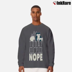 Men’s Snorlax Totoro Big Pile Of Nope Studio Ghibli Long-Sleeve Shirt in charcoal | Sleek, Lightweight, Year-Round Wear