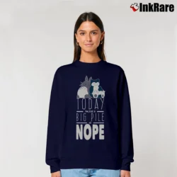 Women’s Snorlax Totoro Big Pile Of Nope Studio Ghibli Relaxed Sweatshirt in navy | Soft, Laid-Back Vibe