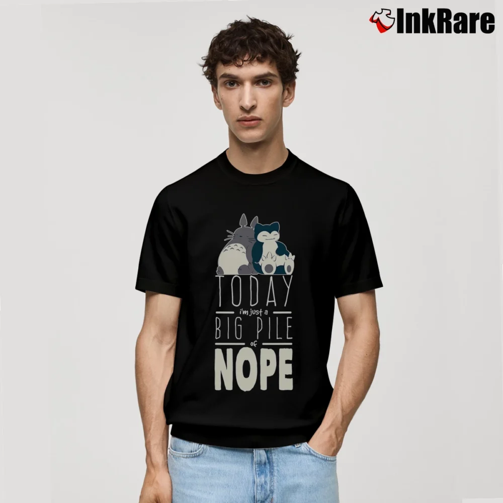 Men’s Snorlax Totoro Big Pile Of Nope Studio Ghibli Classic T-Shirt in black | Soft, Breathable Everyday Wear