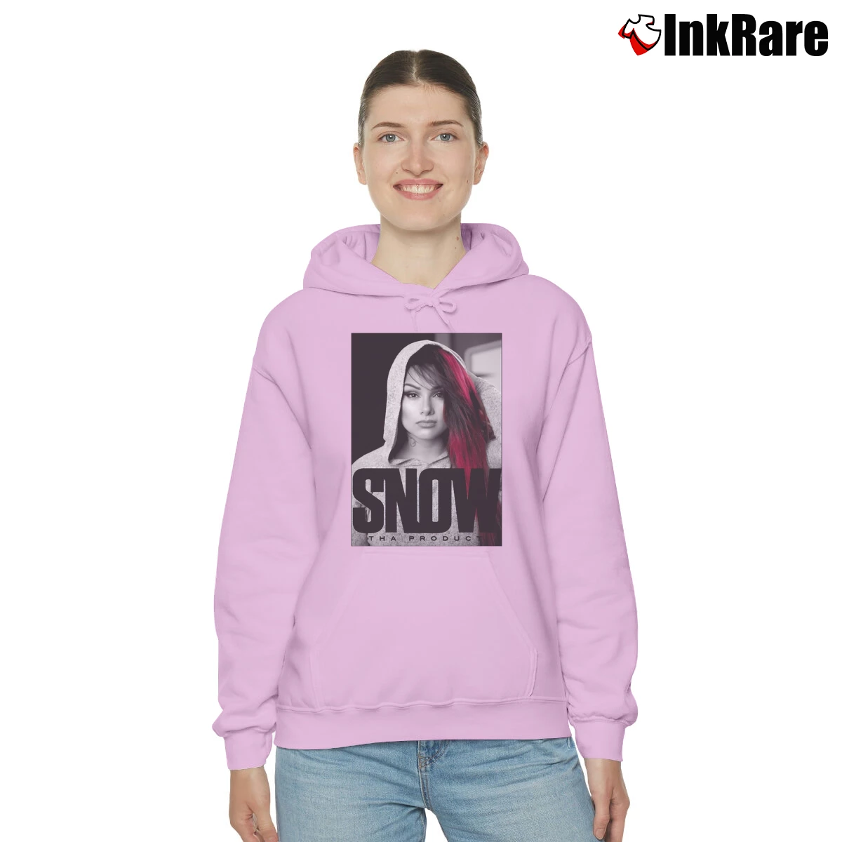 Women’s Snow Tha Product Cozy Hoodie in light pink | Warm, Structured, Stylish