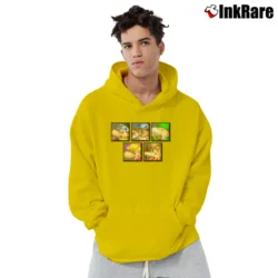 Men’s Snowboard Kids Portraits for Retro Game Fans Pullover Hoodie in yellow | Cozy, Durable, Modern Fit