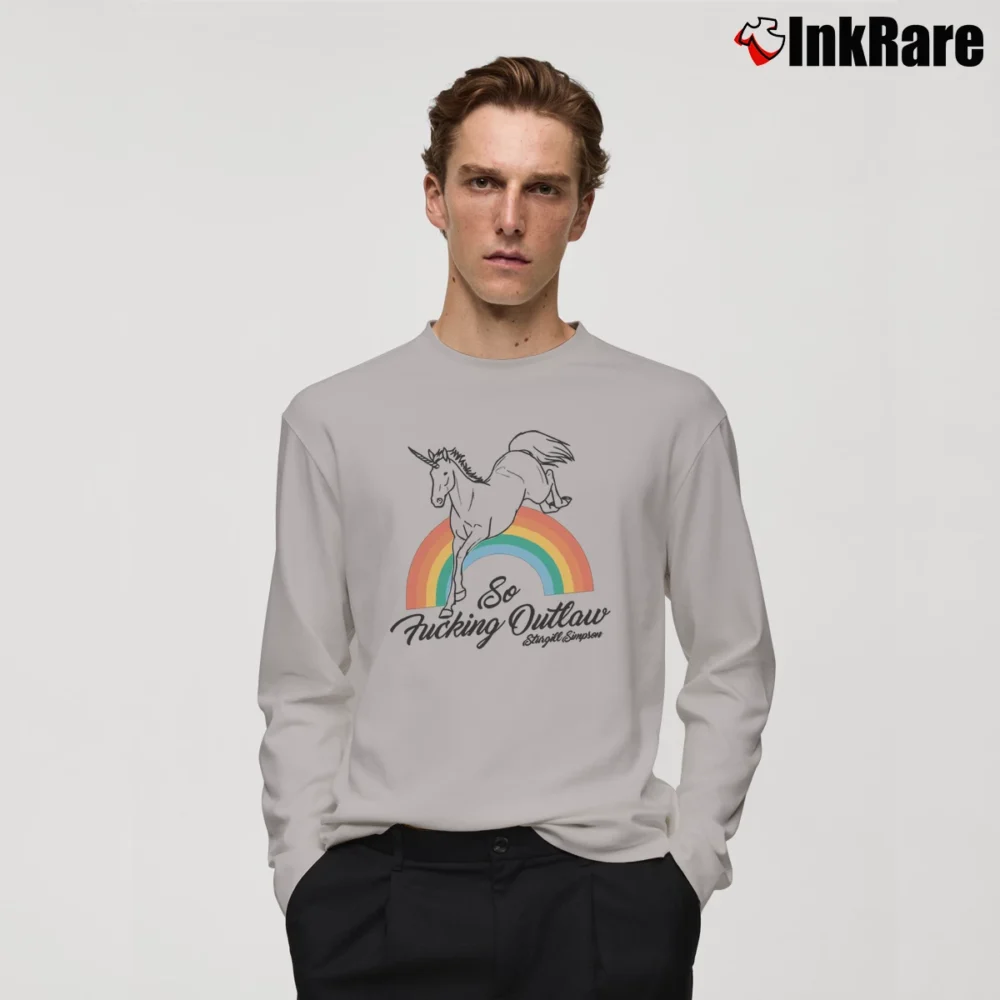 Men’s So Fucking Outlaw Sturgill Simpson Long-Sleeve Shirt in sport grey | Sleek, Lightweight, Year-Round Wear