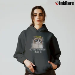 Women’s So This Is Heaven Cat Cozy Hoodie in charcoal | Warm, Structured, Stylish