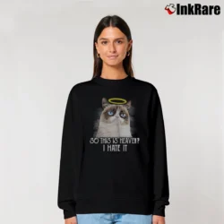 Women’s So This Is Heaven Cat Relaxed Sweatshirt in black | Soft, Laid-Back Vibe