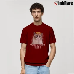 Men’s So This Is Heaven Cat Classic T-Shirt in maroon | Soft, Breathable Everyday Wear