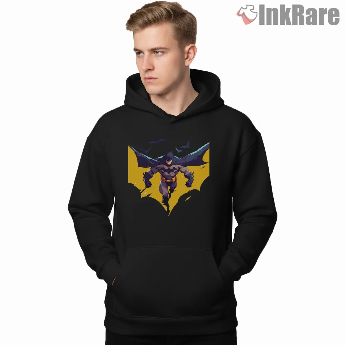 Soaring From The Emblem Batman Shirt on black hoodie for men graphic tee