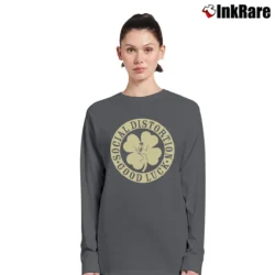 Women’s Social Distortion Irish Clover Long-Sleeve Top in charcoal | Sleek, Versatile, All-Season