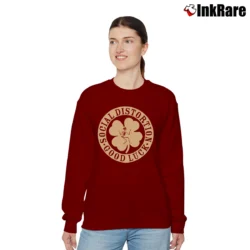 Women’s Social Distortion Irish Clover Relaxed Sweatshirt in maroon | Soft, Laid-Back Vibe
