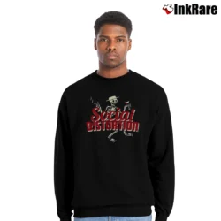 Men’s social distortion skelly skeleton punk rock merch Crewneck Sweatshirt in black | Cozy Fabric, Clean Style