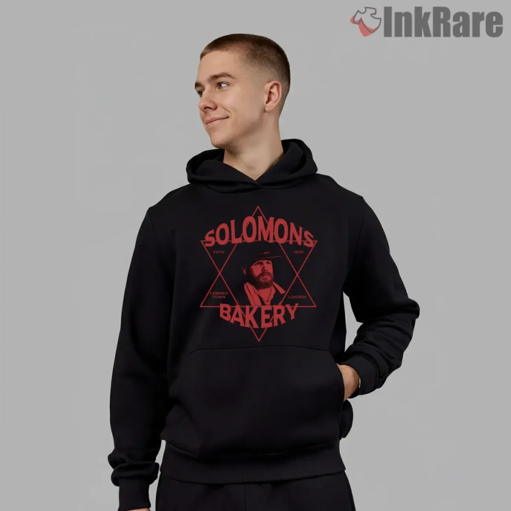 Solomons Bakery Vintage Logo Peaky Blinders Shirt on black hoodie for men graphic tee