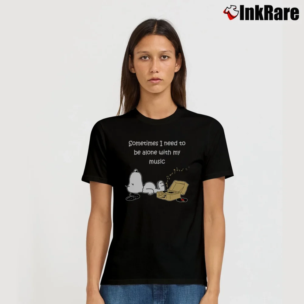 Women’s Sometimes I Need To Be Alone With My Music T-Shirt in black | Soft, Flattering Fit