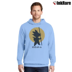 Men’s Son Goku Classic Anime Dragon Ball Pullover Hoodie in light blue | Cozy, Durable, Modern Fit