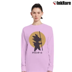 Women’s Son Goku Classic Anime Dragon Ball Long-Sleeve Top in light pink | Sleek, Versatile, All-Season