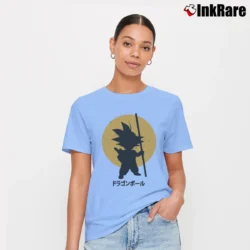 Women’s Son Goku Classic Anime Dragon Ball Signature T-Shirt in light blue | Soft, Flattering Fit