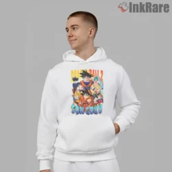Son Goku Evolution Anime Poster Style Shirt on white hoodie for men graphic tee