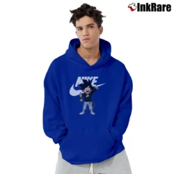 Men’s Songoku Funny Nike Logo Dragon Ball Pullover Hoodie in royal blue | Cozy, Durable, Modern Fit