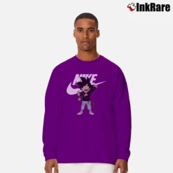 Men’s Songoku Funny Nike Logo Dragon Ball Long-Sleeve Shirt in purple | Sleek, Lightweight, Year-Round Wear