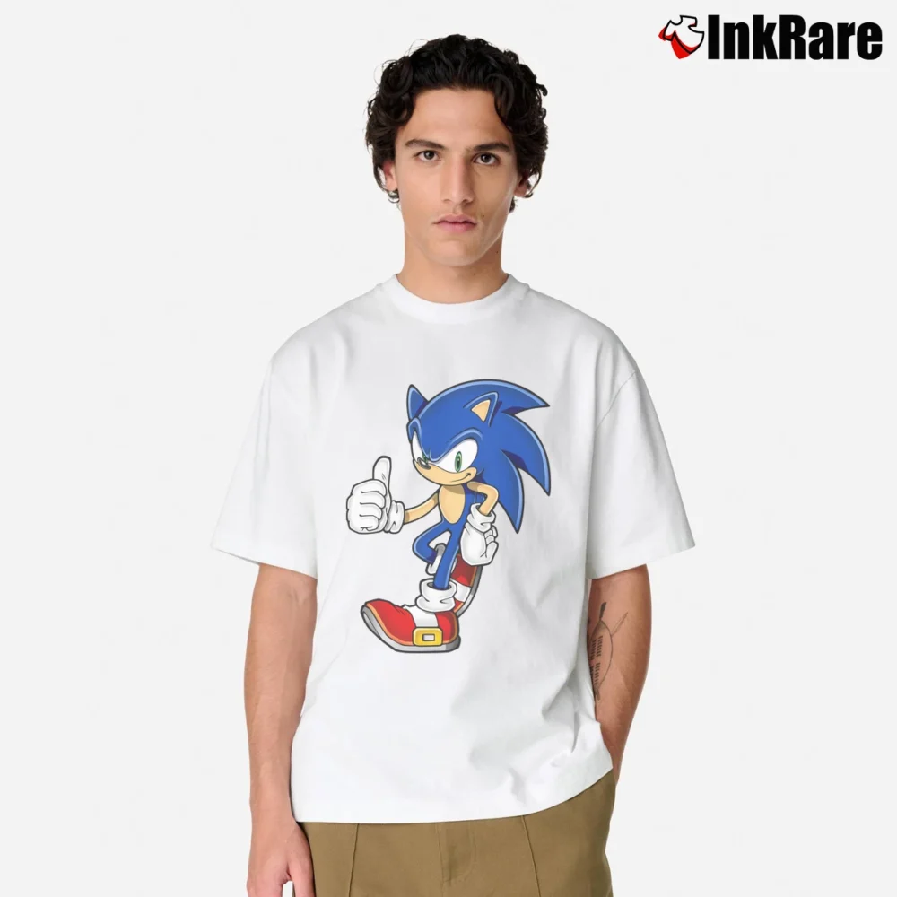 Men’s Sonic Hedgehog Cool Graphic Classic T-Shirt in white | Soft, Breathable Everyday Wear