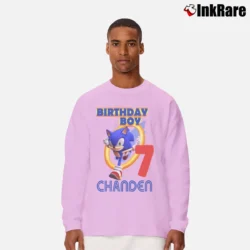 Men’s Sonic The Hedgehog Birthday Party Long-Sleeve Shirt in light pink | Sleek, Lightweight, Year-Round Wear