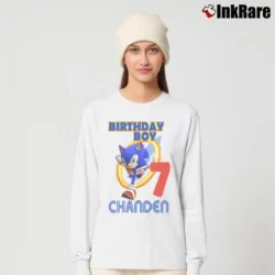 Women’s Sonic The Hedgehog Birthday Party Long-Sleeve Top in white | Sleek, Versatile, All-Season