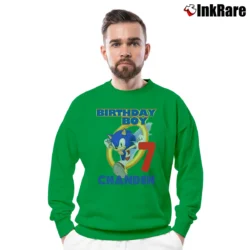 Men’s Sonic The Hedgehog Birthday Party Crewneck Sweatshirt in irish green | Cozy Fabric, Clean Style