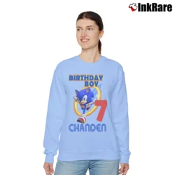 Women’s Sonic The Hedgehog Birthday Party Relaxed Sweatshirt in light blue | Soft, Laid-Back Vibe