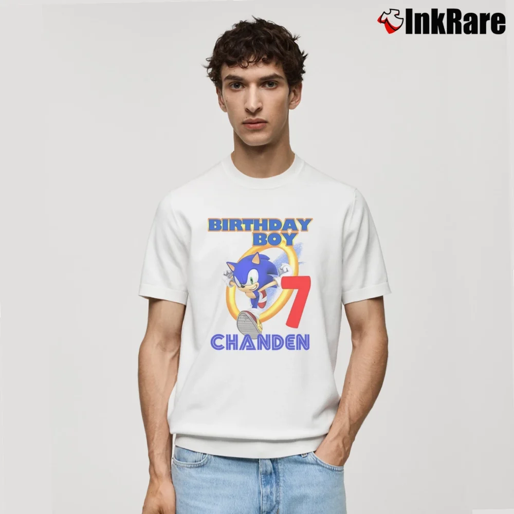Men’s Sonic The Hedgehog Birthday Party Classic T-Shirt in white | Soft, Breathable Everyday Wear