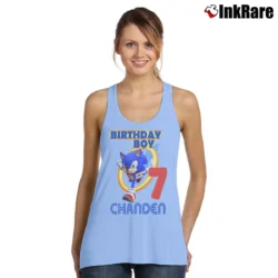Women’s Sonic The Hedgehog Birthday Party Tank Top in light blue | Lightweight, Movement-Friendly