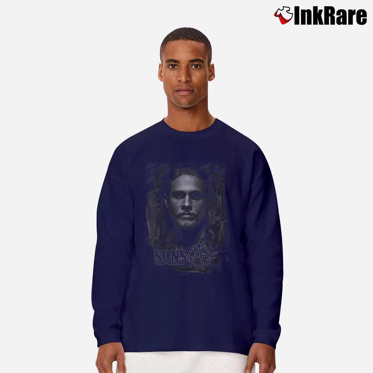 Men’s Sons Of Anarchy Jax Graphic Long-Sleeve Shirt in navy | Sleek, Lightweight, Year-Round Wear