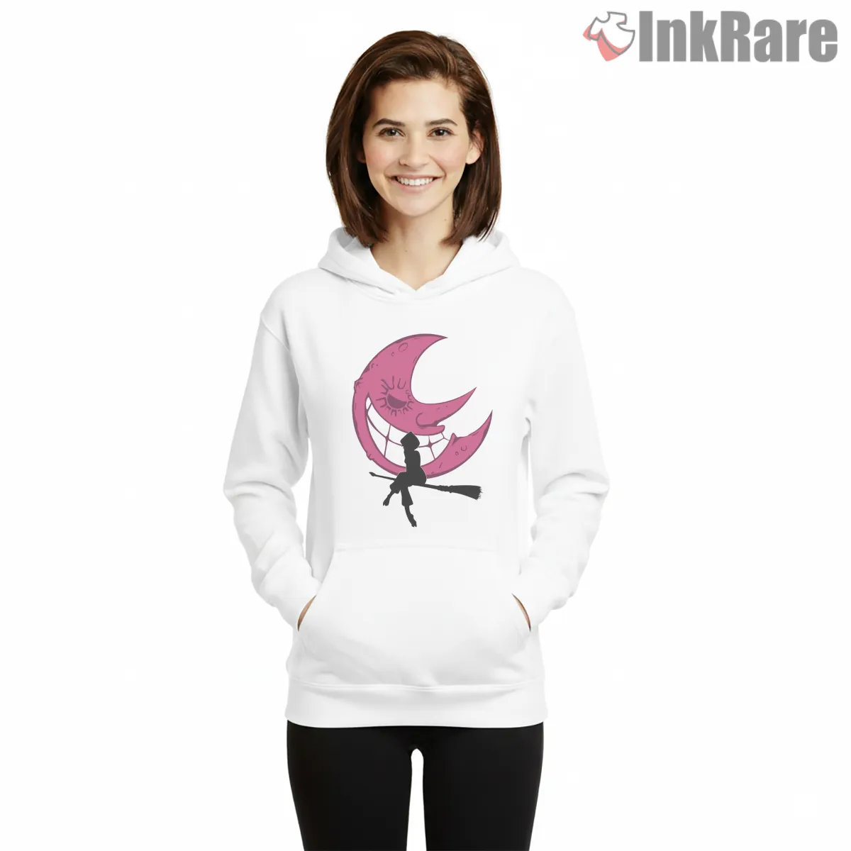 Soul Eater Witch Silhouette Moonlight Scene Shirt on white hoodie for women graphic tee