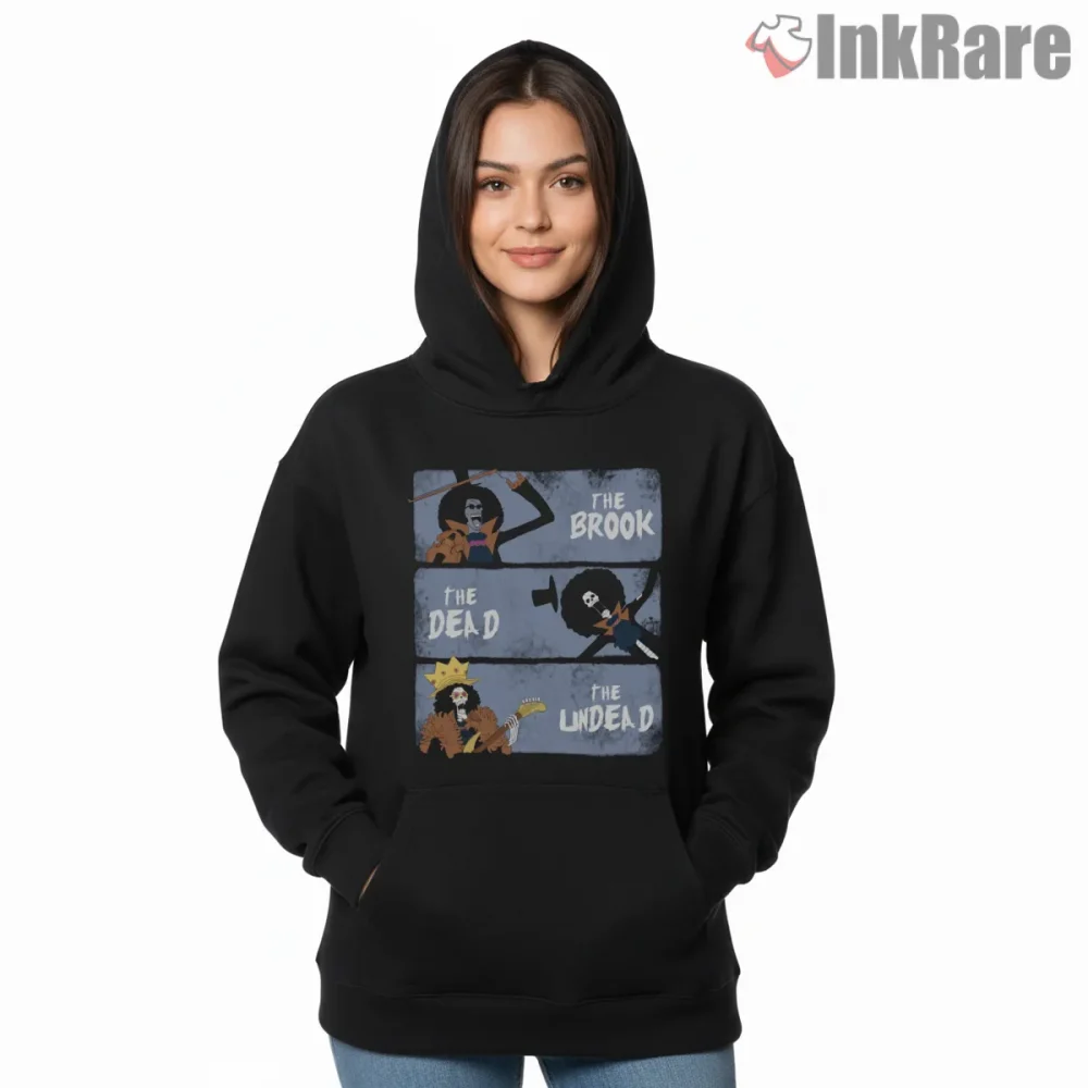 Soul King Brook Dead Undead Music Anime Shirt on black hoodie for women graphic tee