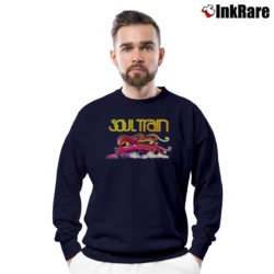 Men’s Soul Train Retro Graphic Crewneck Sweatshirt in navy | Cozy Fabric, Clean Style