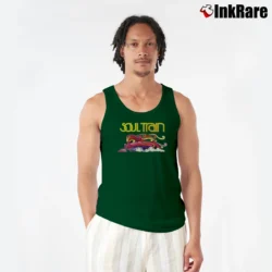 Men’s Soul Train Retro Graphic Tank Top in forest green | Breathable, Active-Friendly Design