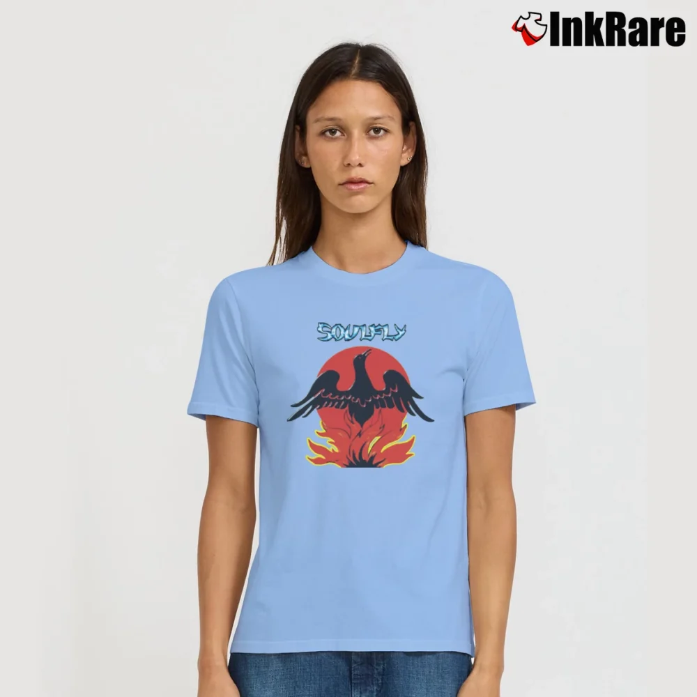 Women’s Soulfly Heavy Metal Graphic Signature T-Shirt in light blue | Soft, Flattering Fit