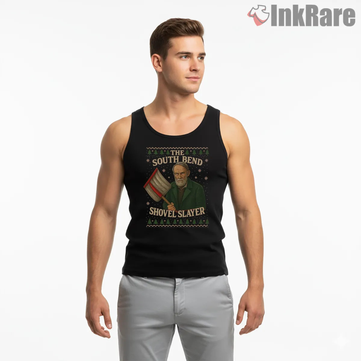 South Bend Shovel Slayer Urban Legend Tank Top Black South Bend Shovel Slayer Urban Legend Shirt on black tank top for men graphic tee