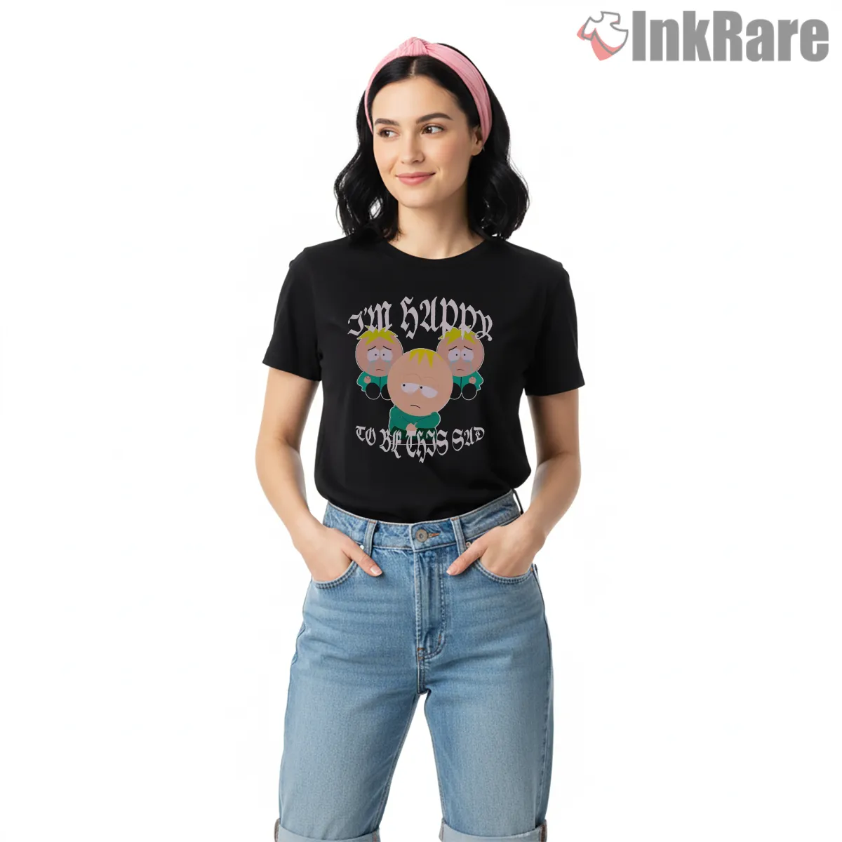 South Park Butters Im Happy To Be This Sad Vintage Short Sleeve Black South Park Butters Im Happy To Be This Sad Vintage Shirt on black short sleeve shirt for women graphic tee