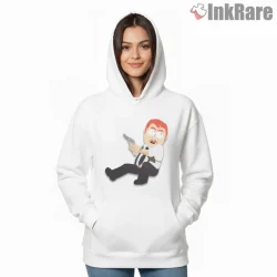 South Park Detective Harrison Yates Action Scene Shirt on white hoodie for women graphic tee