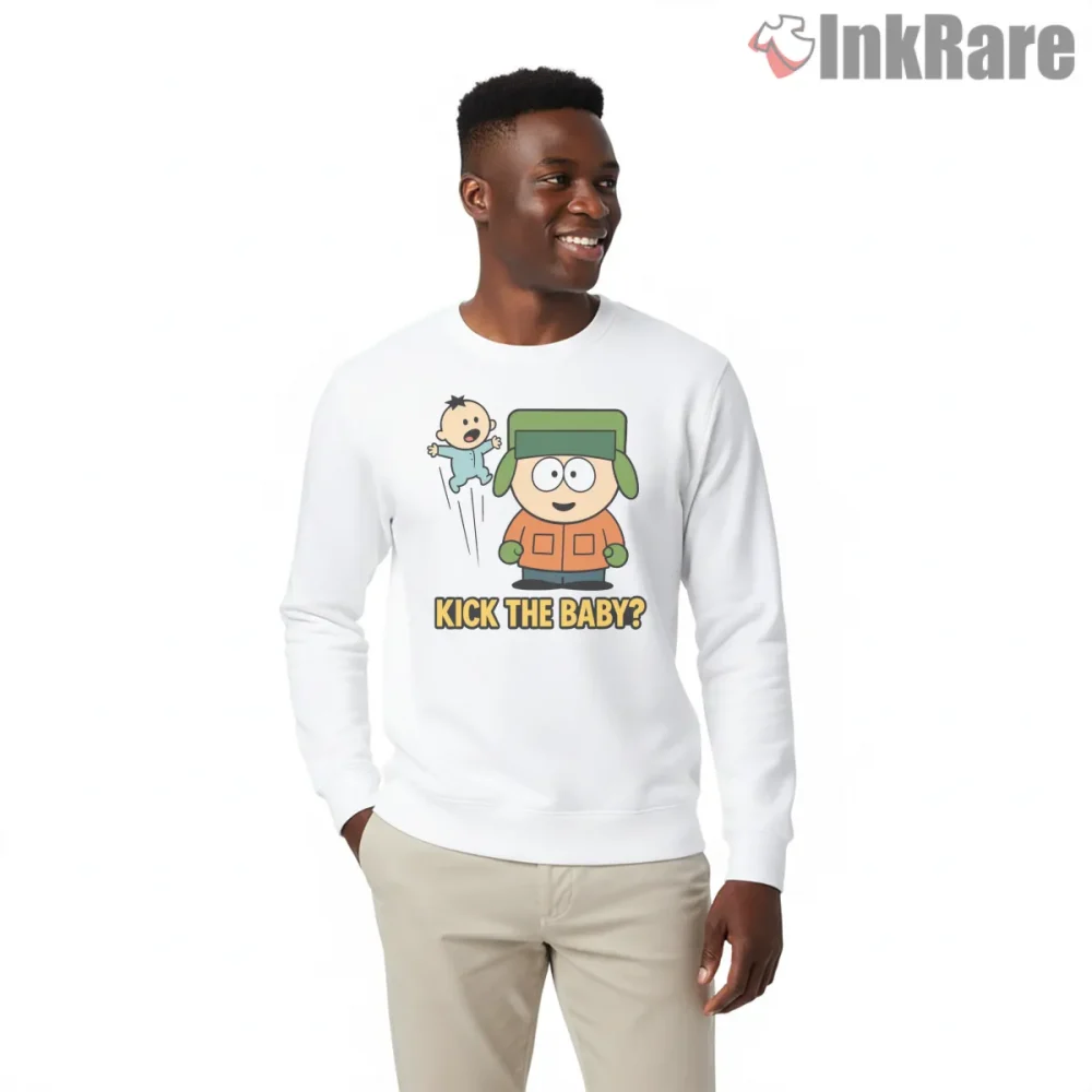 South Park Kick The Baby Ike Broflovski Joke Shirt on graphic shirt for men graphic tee