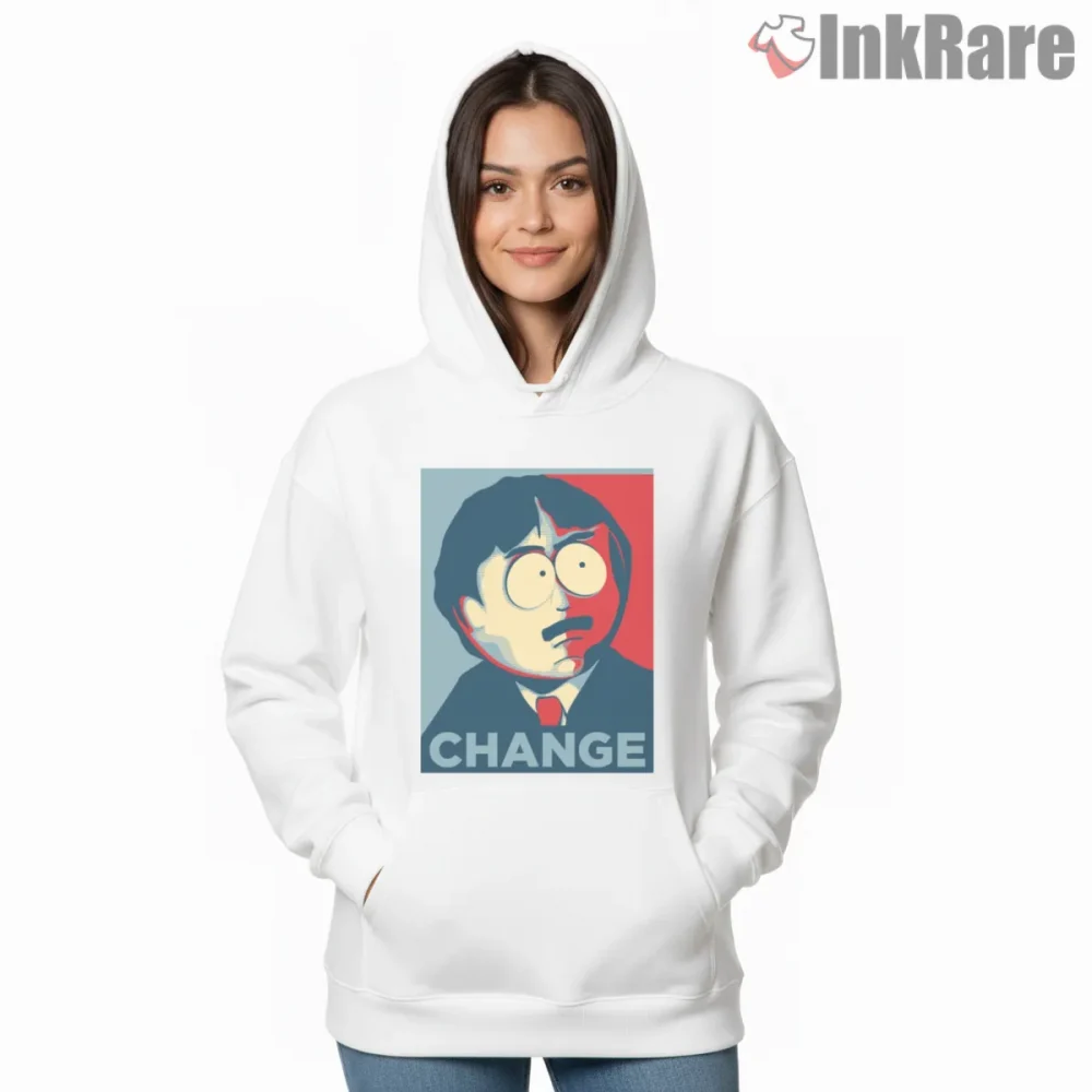 South Park Randy Marsh Change Poster Parody Shirt on white hoodie for women graphic tee